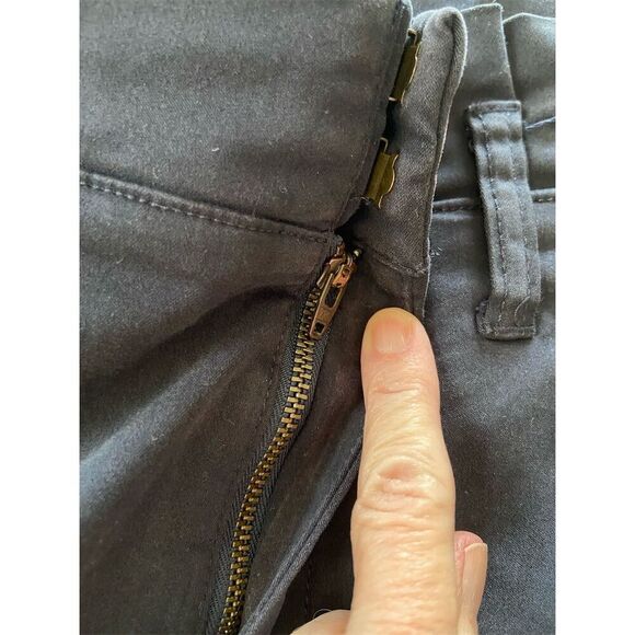 Cremieux Wide-Leg Navy Cropped Pants Paper bag waist Size 4 Casual - Picture 7 of 12